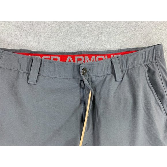 Under Armour 100% Polyester Chino Shorts (Men's 38) Gray - Picture 2 of 11